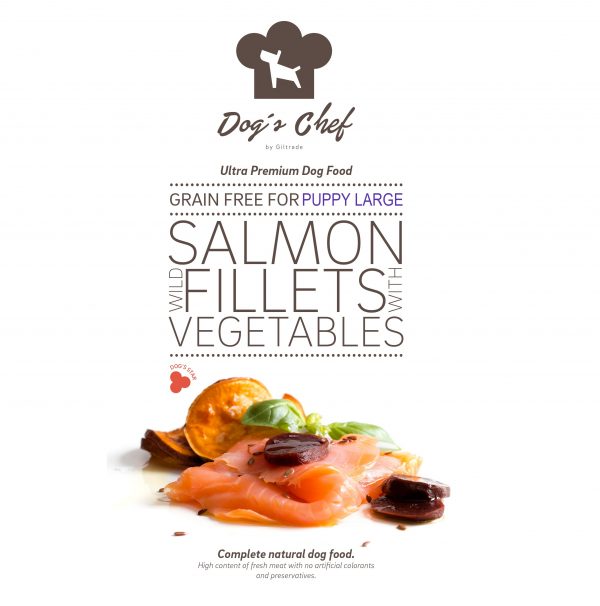 DOG'S CHEF Wild Salmon fillets with Vegetables for LARGE BREED PUPPIES