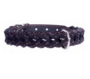 COLLAR kožený obojok prepletaný black