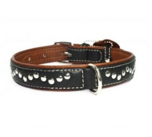 COLLAR Soft kožený obojok s dekorom black-brown