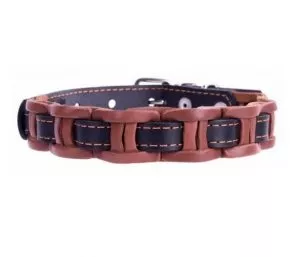 COLLAR kožený obojok vkladaný brown-black