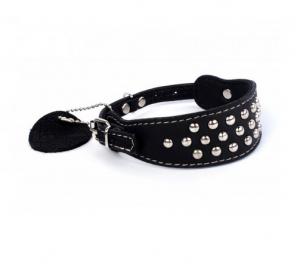 COLLAR Soft kožený obojok pre chrty Black