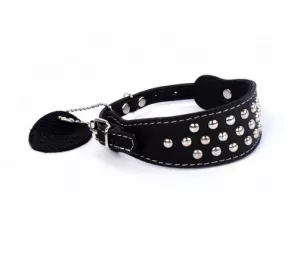 COLLAR Soft kožený obojok pre chrty Black