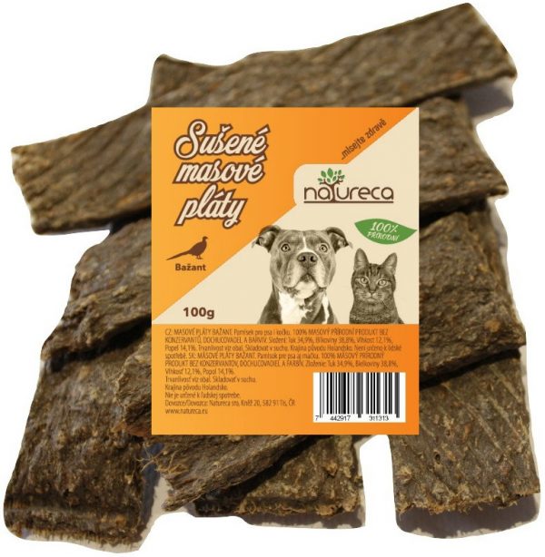 NATURECA pochúťka Mäsové pláty-Bažant, 100% mäso 100g