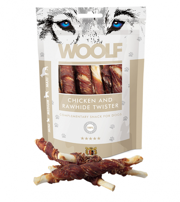 Woolf Dog Chicken & Rawhide Twister 100 g