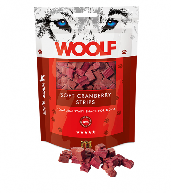 Woolf Dog Cranberry Soft Strips 100 g
