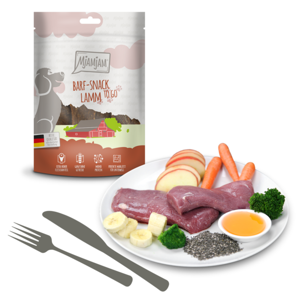 MjAMjAM - Jahňacie mäso BARF SNACK 125g