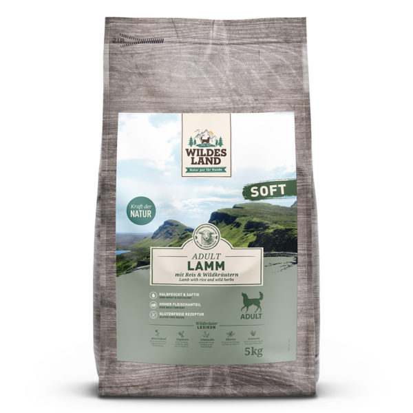 WILDES LAND - SOFT jahňacie mäso polovlhké granule