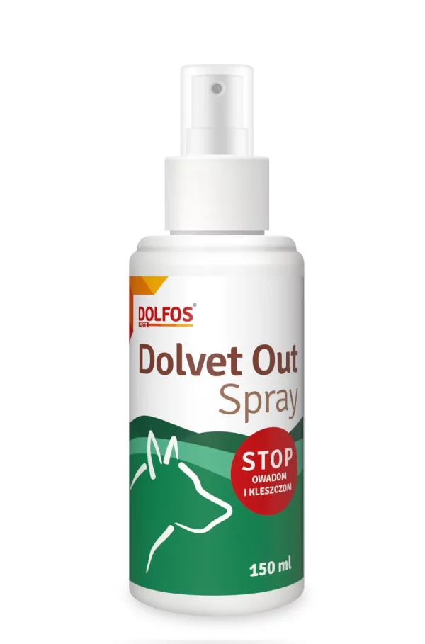 Dolvet Out spray 150 ml - ochrana pred kliešťami a blchami pre psy a mačky