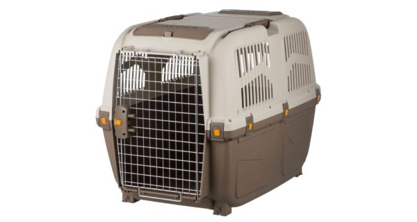 Transportná prepravka SKUDO 6, M-L, 63x70x92 cm, tmavo sivá/piesková (max. 40 kg)