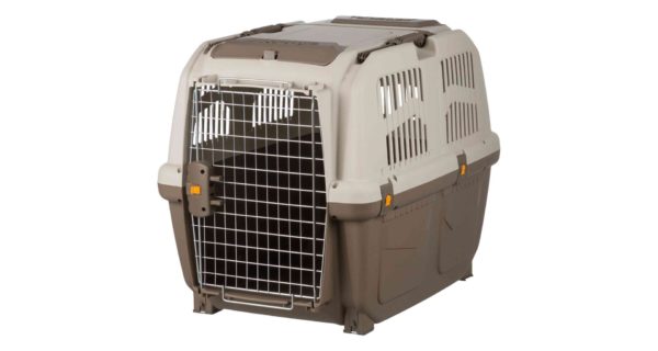 Transportná prepravka SKUDO 5, M, 59x65x79cm, tmavo sivá/piesková (max. 35 kg)