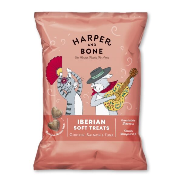 HARPER & BONE Cat & Dog Iberian Soft Treats Chicken, Salmon & Tuna 90 g
