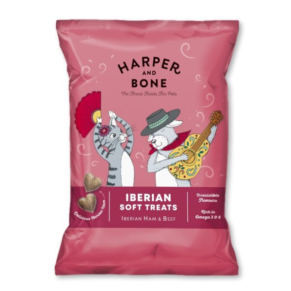 HARPER & BONE Cat & Dog Iberian Soft Treats Ham & Beef 90 g