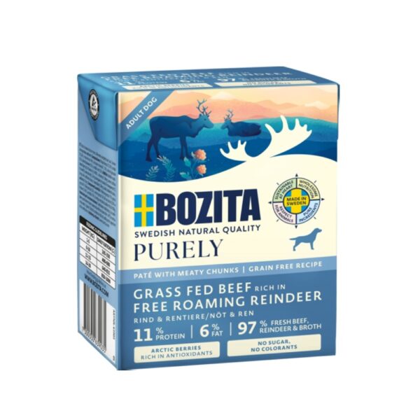 BOZITA Purely Dog paté s hovädzím a sobím GF 370 g