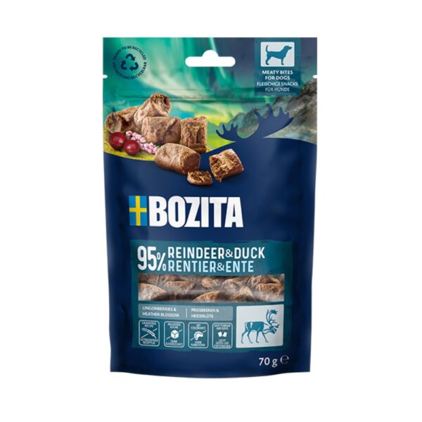 BOZITA Dog Snacks Meaty Bites Reindeer & Duck GF 70 g