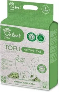 Podstielka pre mačky Velvet Paw Tofu s extraktom zo zeleného čaju 6 l