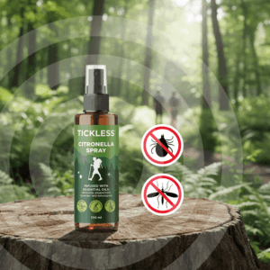 Sprej proti komárom a kliešťom pre ľudí Tickless® Outdoor, citronella